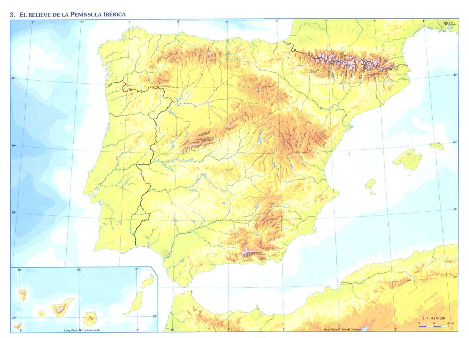 Juegos De Geografía Juego De Relieve De España En El Mapa Cerebriti 3260