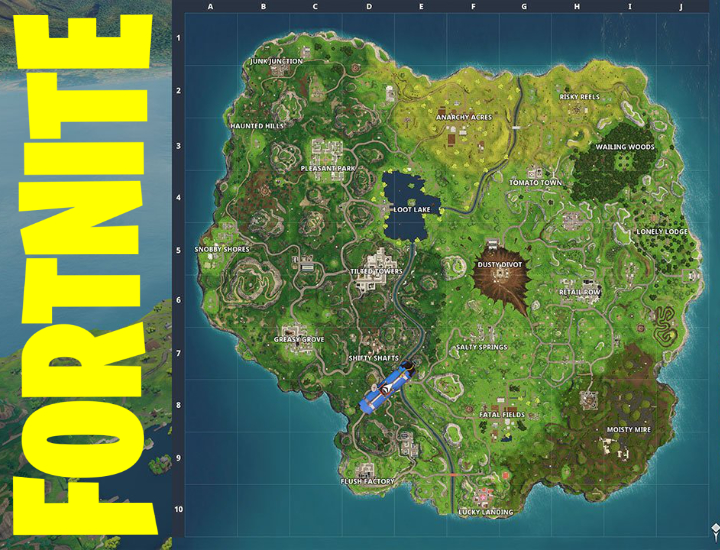 Mapa de fortnite temporada 8 con nombres en ingles