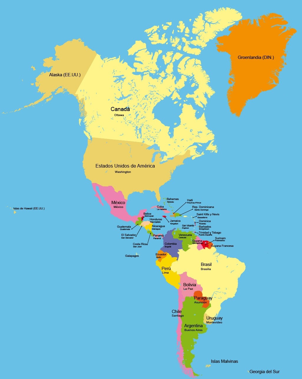 Juegos De Geografía Juego De Países Y Capitales De América En El Mapa 0056