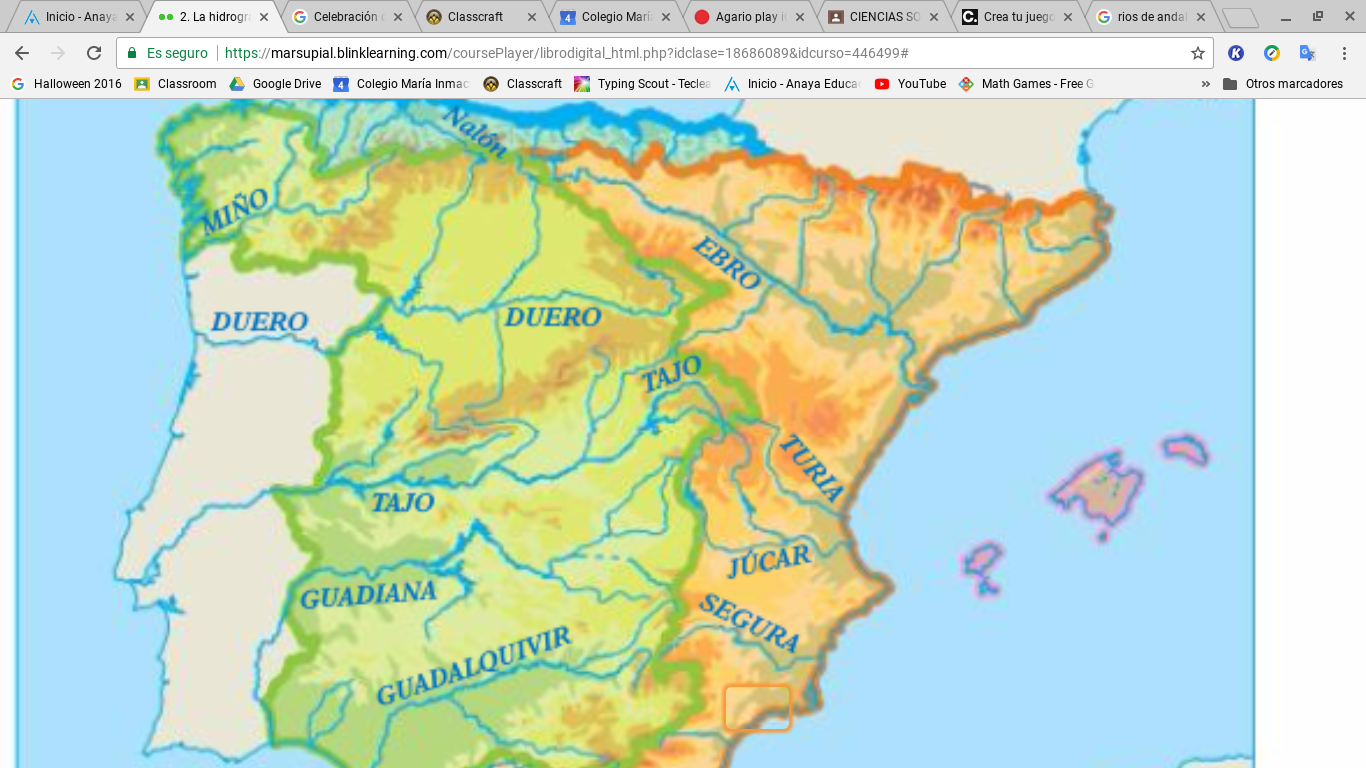 Juegos De Geografía Juego De Ríos De España 6º Primaria Cerebriti