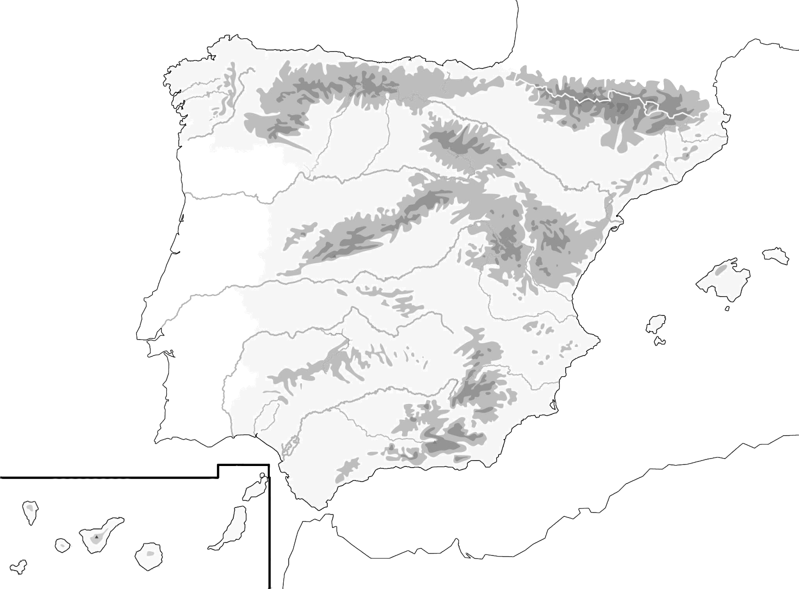 Mapa Mudo Relieve España Para Imprimir Blog De Los Niños Mapas De