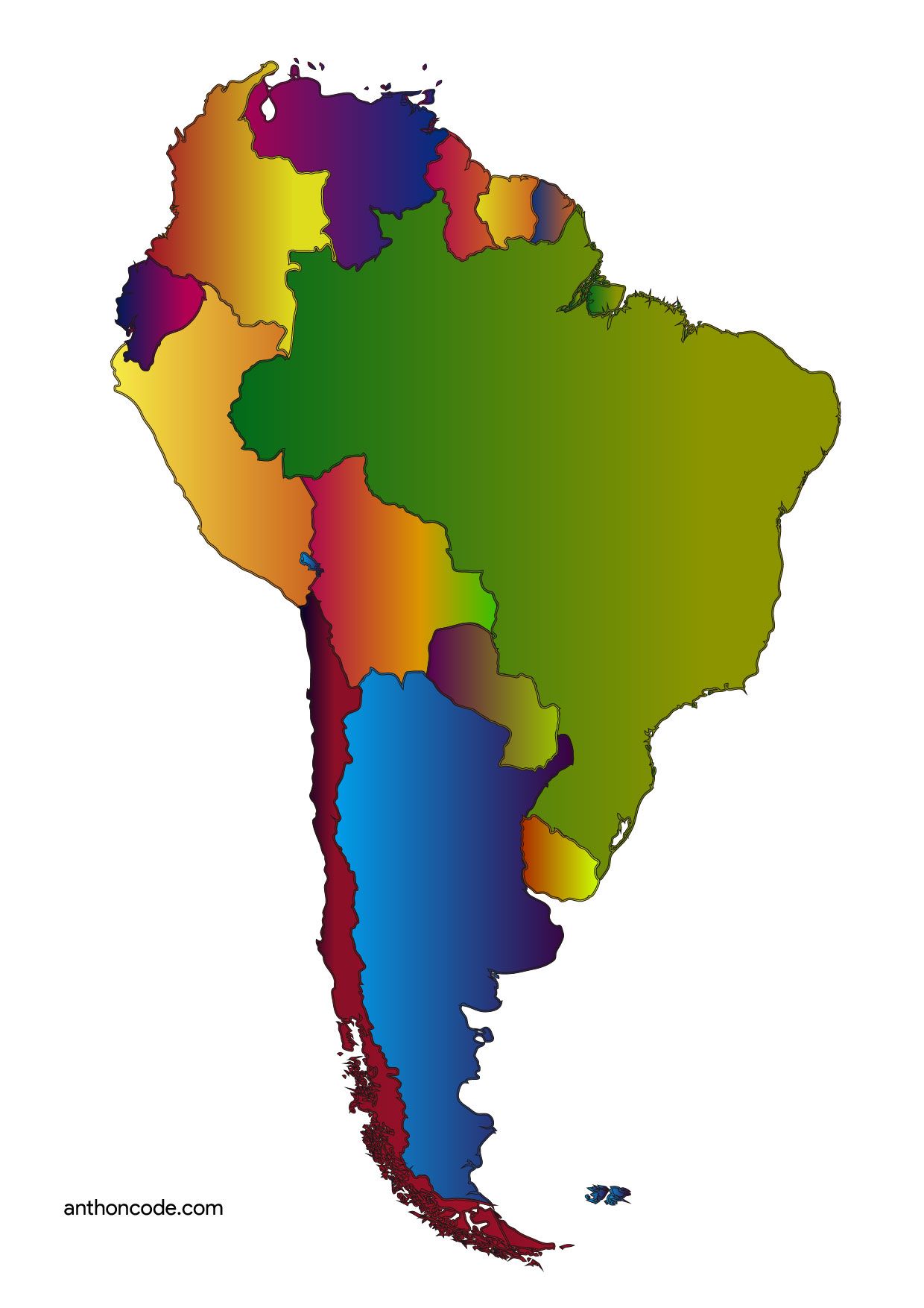 Juegos De Geografía Juego De Mapa Político De América Del Sur Países 6949