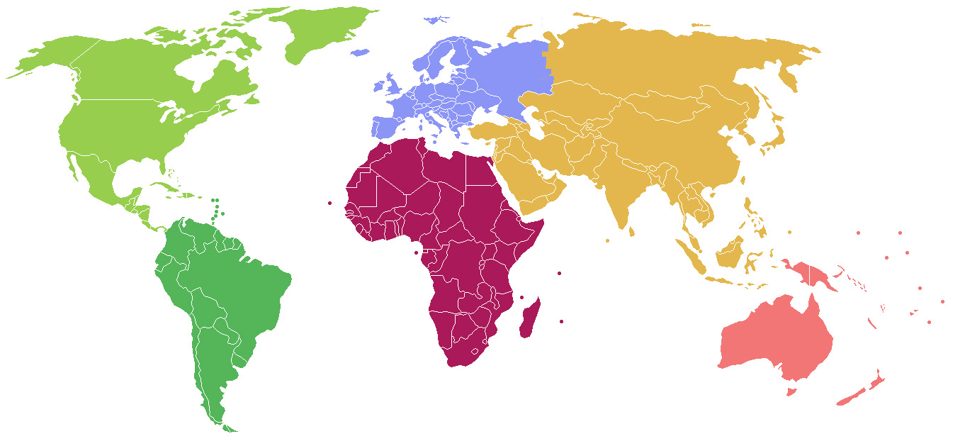 Juegos de Geografía | Juego de Países del mundo y sus continentes